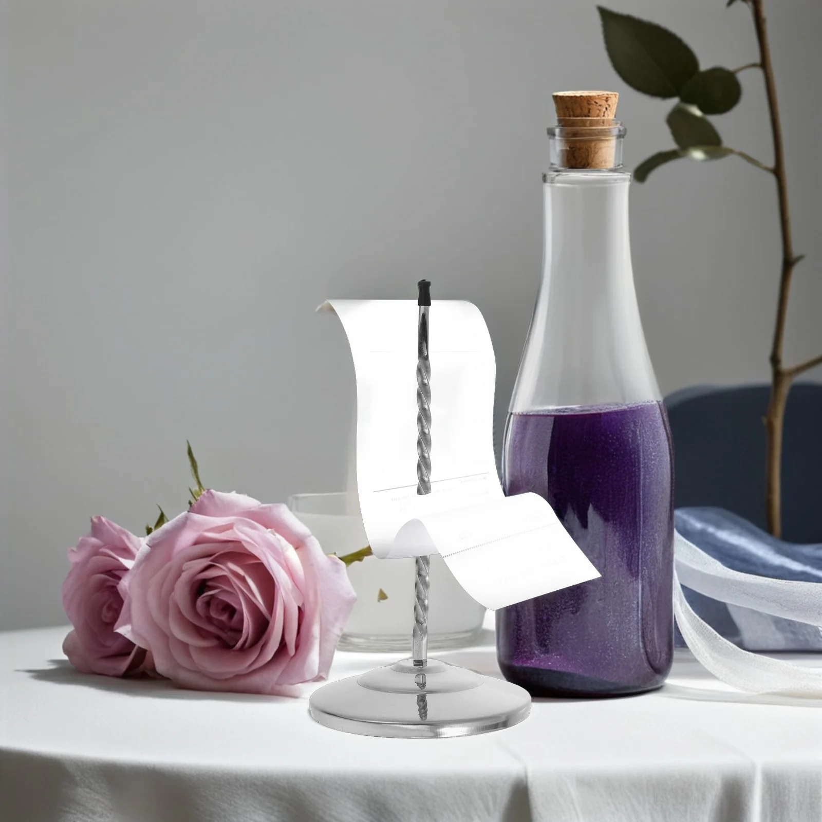 

Держатель для купюр в ресторане из нержавеющей стали, шип со спиральным дизайном, сверхпрочная основа, органайзер для квитанций, стойка для билетов для стола, кухни