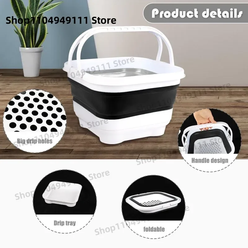 صندوق تخزين ألعاب دش جديد قابل للطي مع سلة تخزين ألعاب حوض الاستحمام بقاعدة قابلة للفصل #4