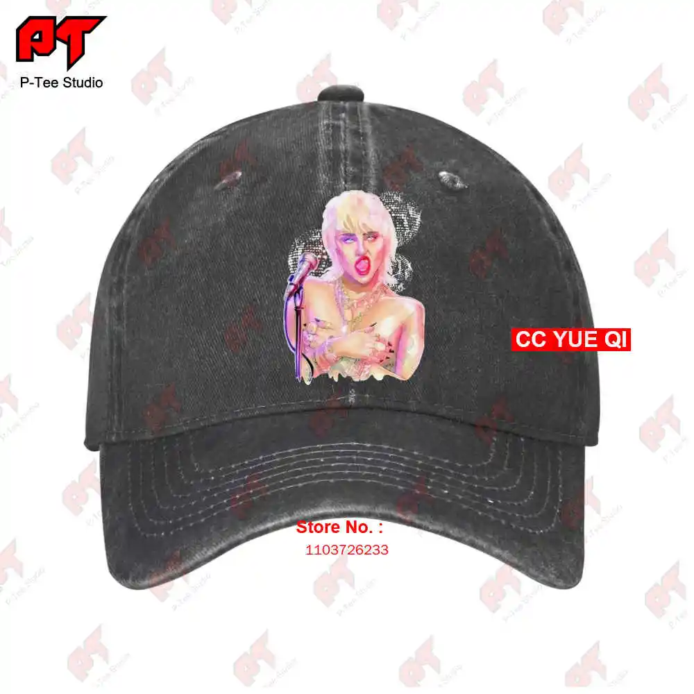 Miley Cyrus 90'S Pop, Miley Cyrus Midnight Sky Disco Baseball Caps Truck Cap YUN6