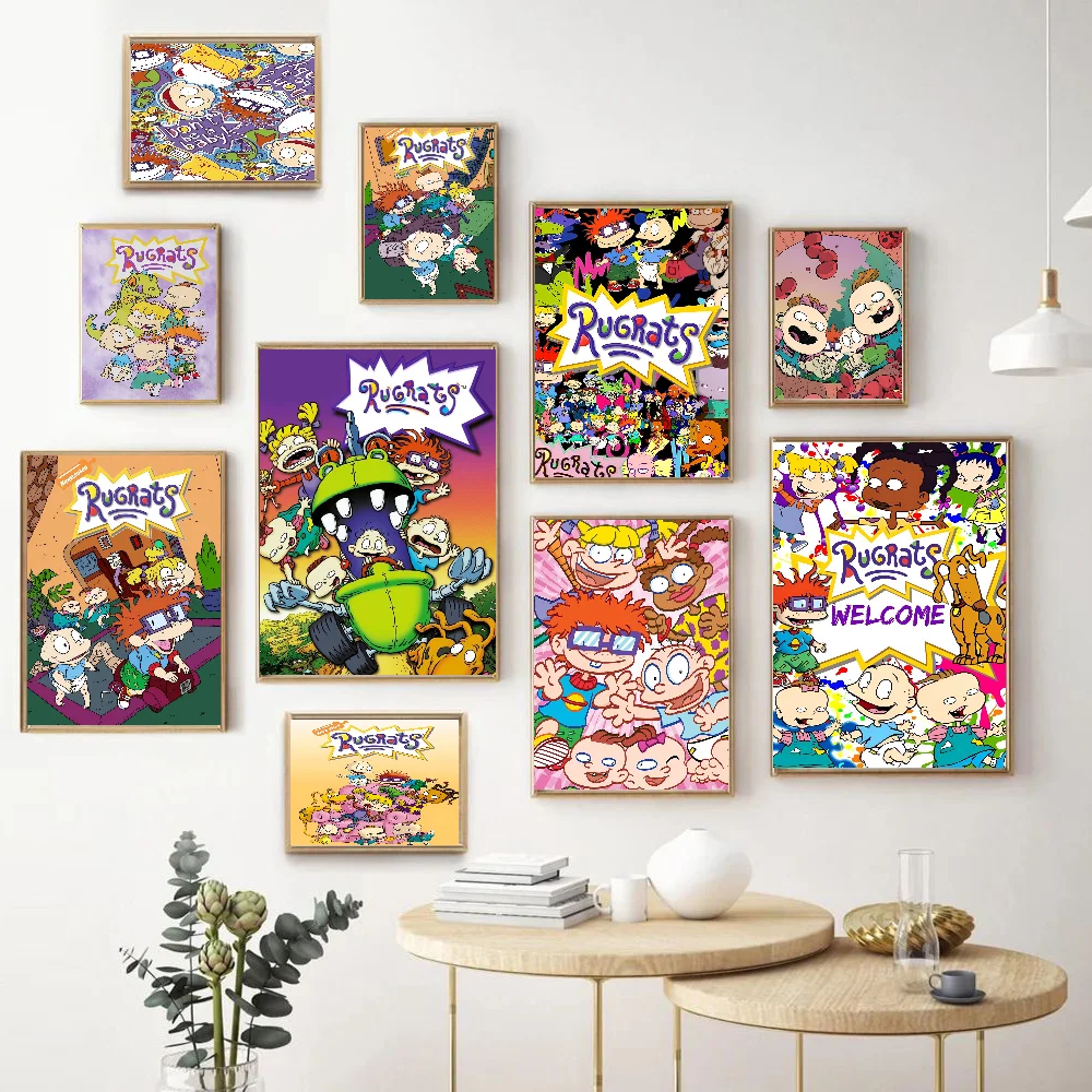 Cartoon-R-Rugrat-Anime Good Quality Prints And Posters Vintage Room Home Bar Cafe Decor Aesthetic Art Wall Painting