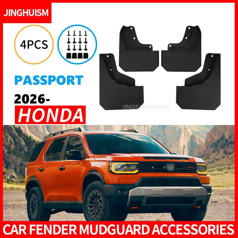 Car Tire Mud Flaps for Honda Passport 2026 Auto Parts Truck Exterior Upgrade Black ABS Polymer Splash Guards Mudguards