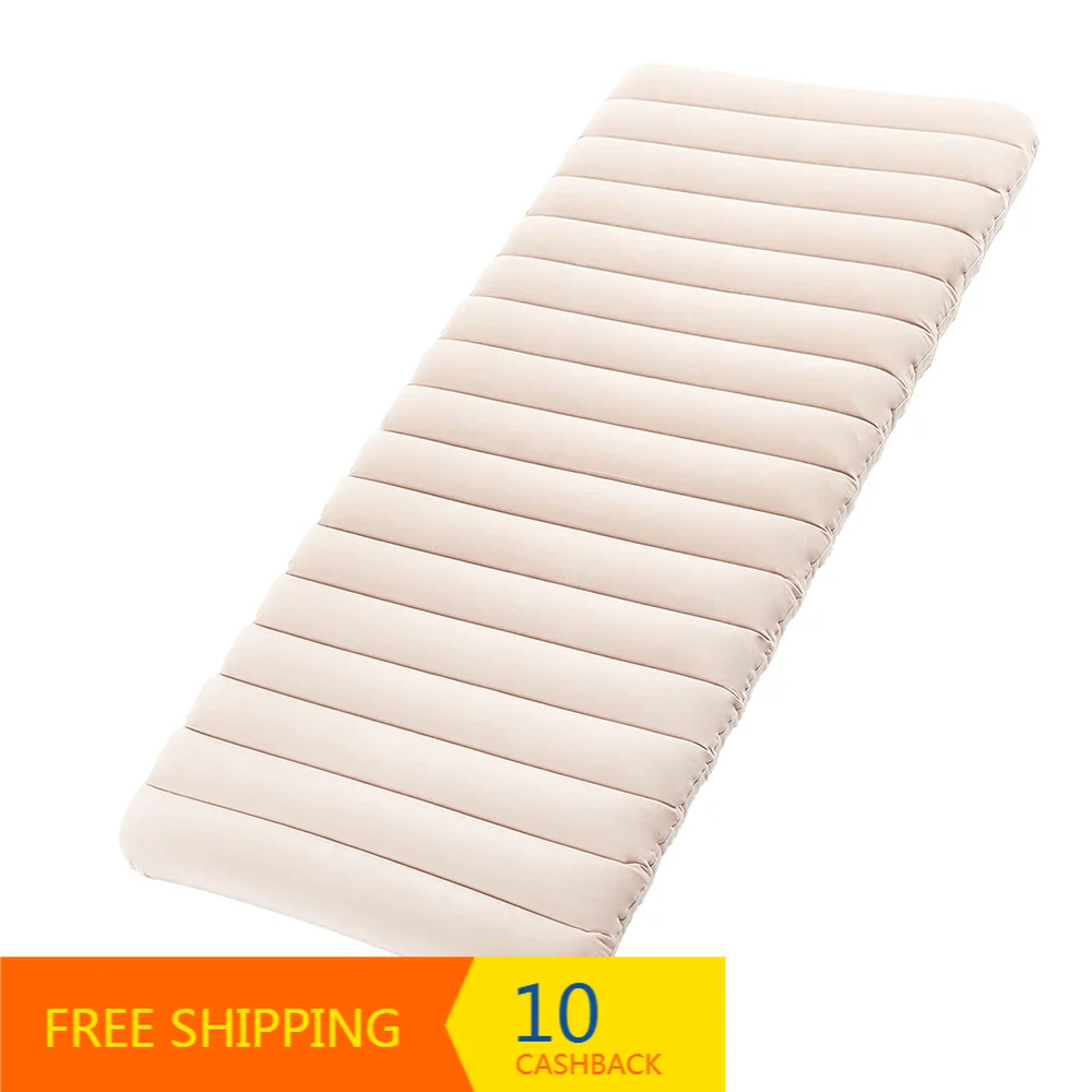 Single‑Size Foldable Portable Inflatable Air Mattress Romantic Camp Modern PVC Blow‑Up Sleeping Pad for Camping