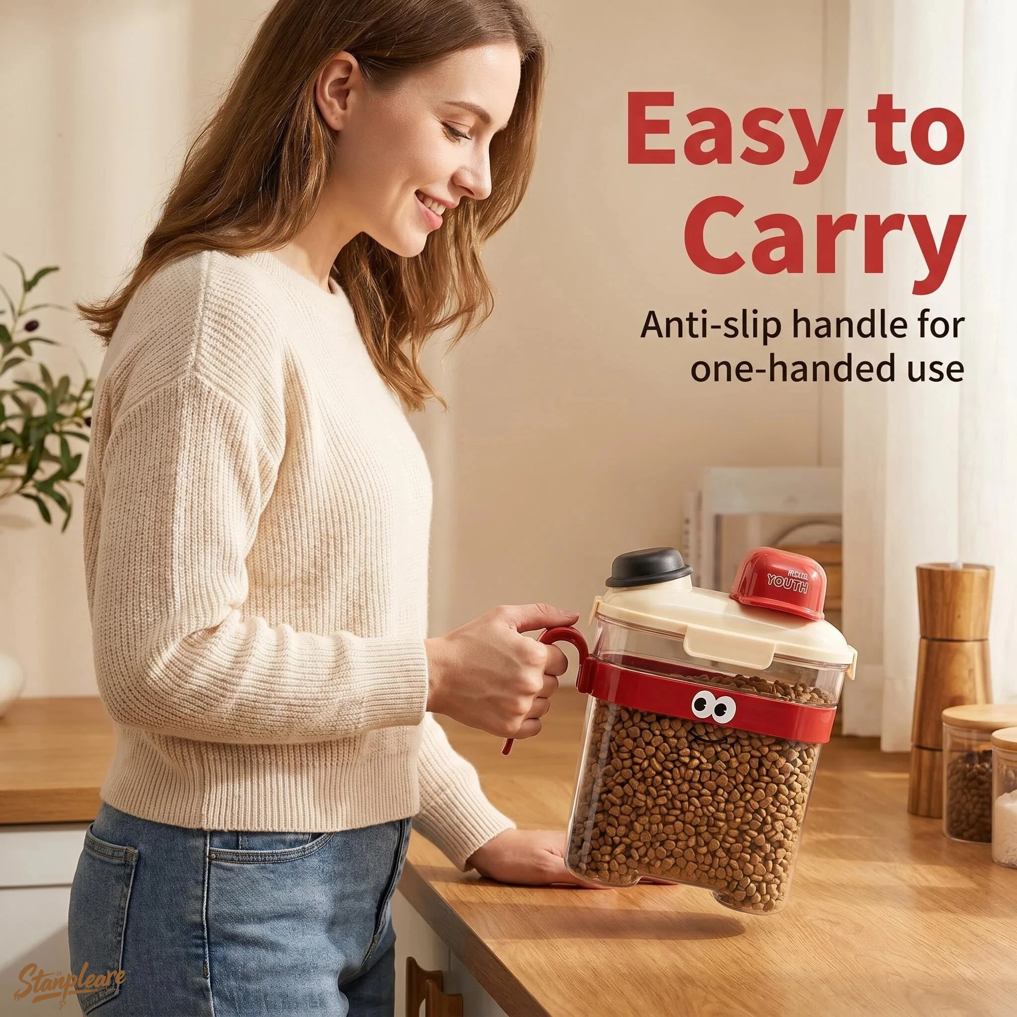 Food Storage Jars Airtight - Transparent Airtight Pet Food Storage Container