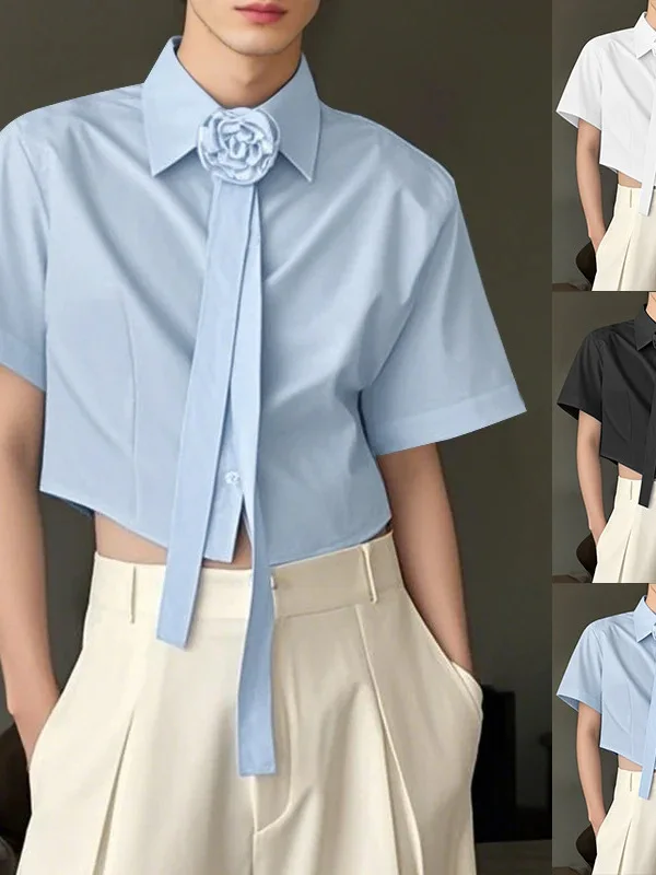 

American Sle Loose ort Sve irt Повседневный топ с талией для мужчин Полиэстер Молодежный повседневный Sle ort Length