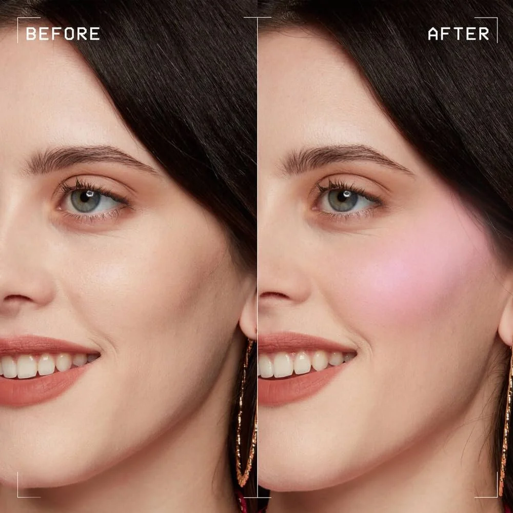 أحمر خدود وردي غير لامع متدرج - ضوء النجوم غير اللامع، قابل للبناء والمزج للوجه والعينين، مقاوم للماء يدوم طويلاً، عيد الميلاد والشتاء #5