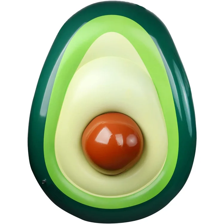 

pvc inflatable green avocado floating row with ball, water floating row adult swimming ring mount floating bed
