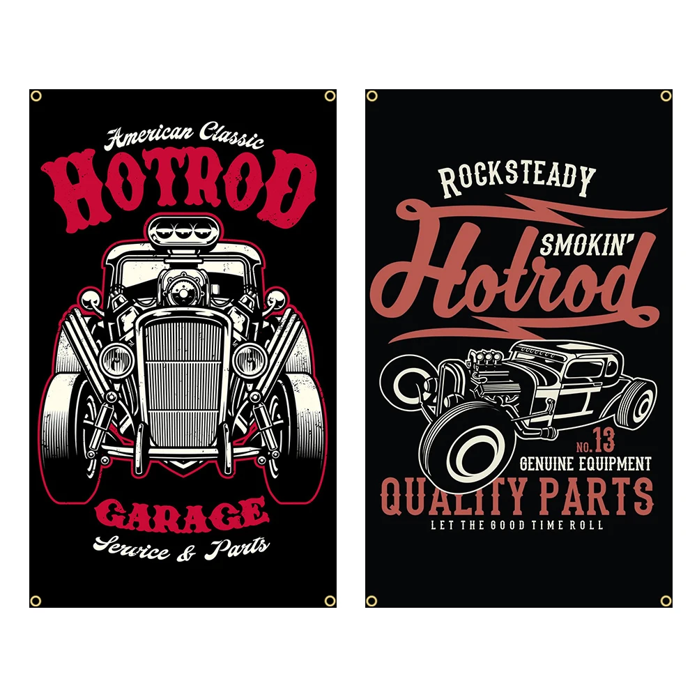 90X150cm Hot Rod JDM Racing Car Flag Polyester Printed Decoration Banner Garage Tapestry Jemony