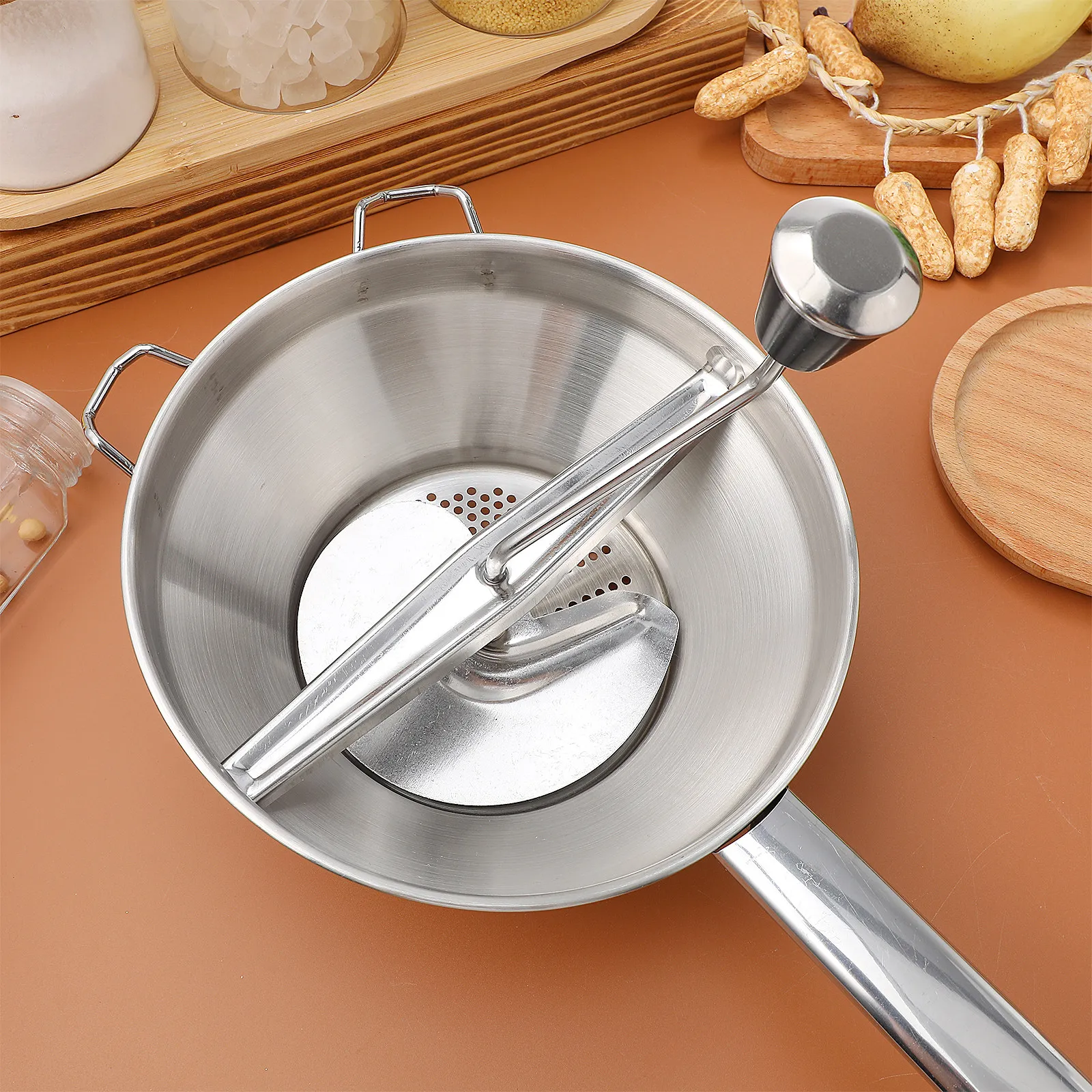 

Manual Potato Presser with Stainless Steel Build for Mashing Potatoes Vegetables and Fruits Efficient Juicer Machine