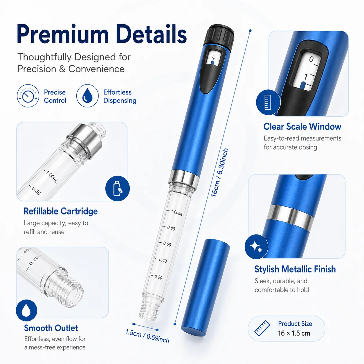 Reusable Magic Pen Peptide V2 Injector Multicolor Beauty Dosing Pen Professional Wrinkle Removal Beauty Injection Tool