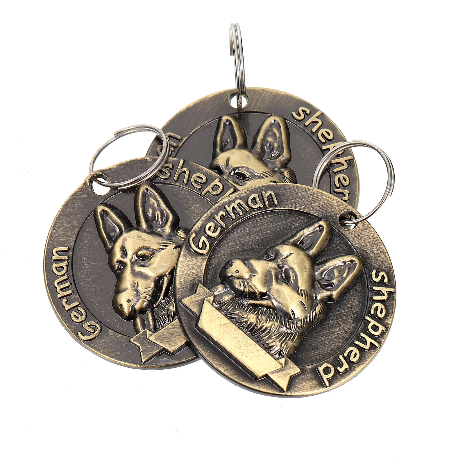

3Pcs Pet Identity Tag Zinc Alloy Retro Vintage Dog Id Tags Practical Hanging Charm for German Shepherd Accessories
