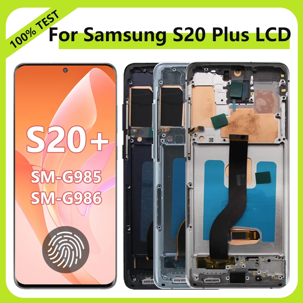 Super AMOLED S20 Plus G985F G986F LCD Display Screen For Samsung Galaxy S20+ LCD Display with Touch Screen Digitizer Replacement