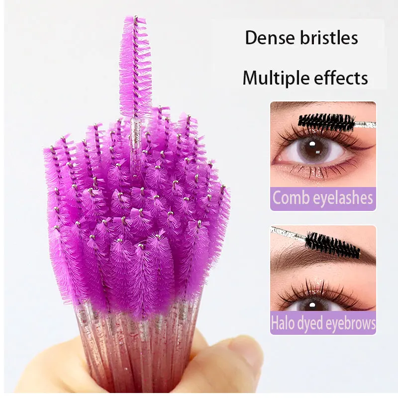 Batch of 50 Sets of Eyelash Brushes for Combing Eyelashes with Diverse Functions and Colors