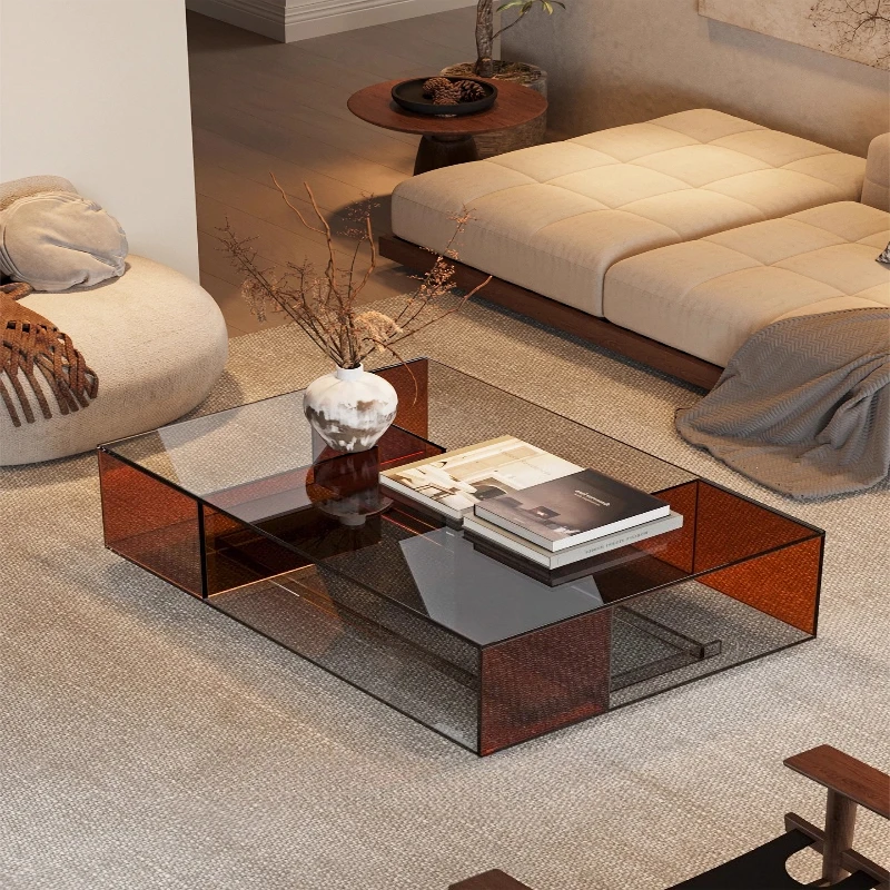 

New light luxury high-end household tea table, acrylic glass sofa tea table small apartment