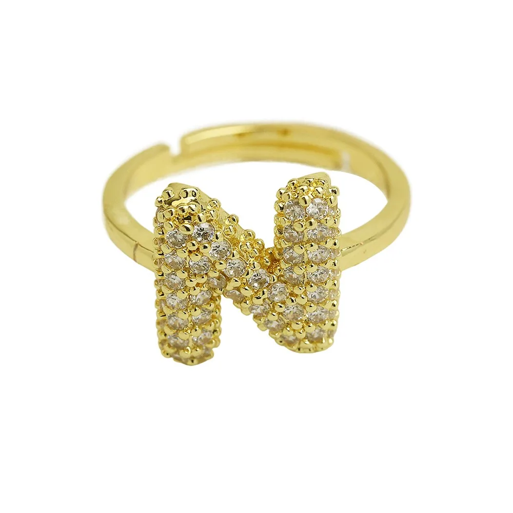 

Balloon Bubble Cute Chubby 26 English Letters Open Women's Ring