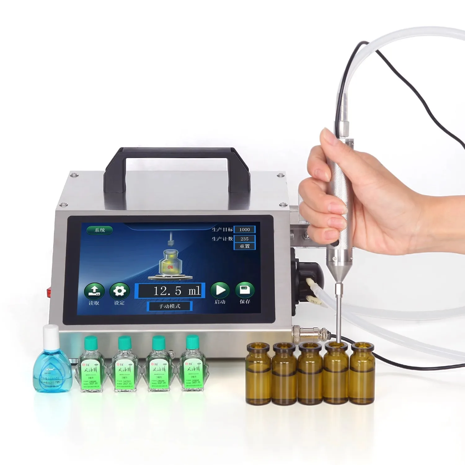 

Small Bottle Liquid Filling Machine Handheld Automatic Quantitative Essential Oil Perfume