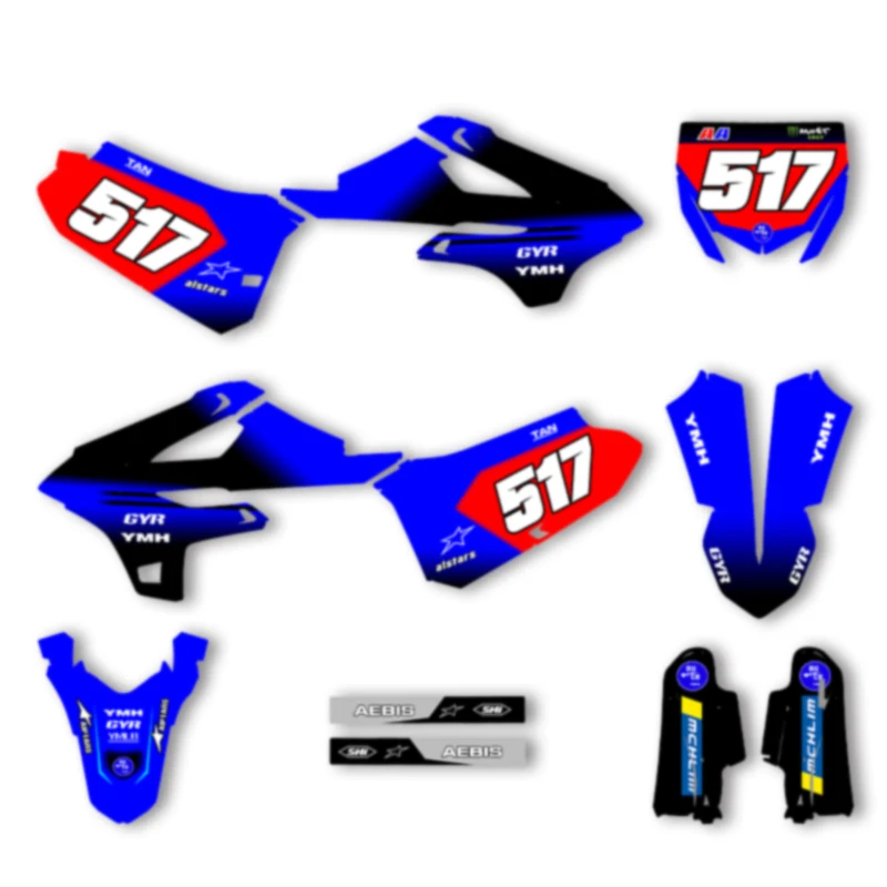 

DSMTECH Custom Team Graphics Decals For 3M Stickers Kit For YAMAHA YZ85 2022 2023 2024 2025 85 002