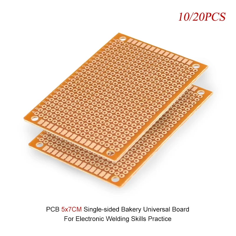 PCB 10/20PCS Einseitige Leiterplatte 5CM x 7CM Universal Breadboard Für DIY Elektronische schweißen Fähigkeiten Praxis