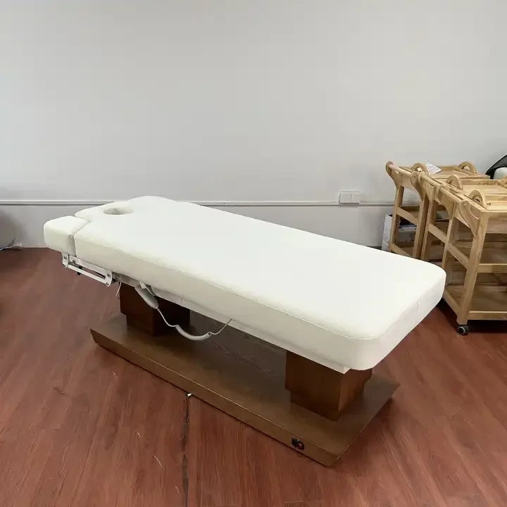 

Modern Electric Beauty Massage Table Facial Bed 4 Motor Wood Base Design Beauty LED Lash Bed