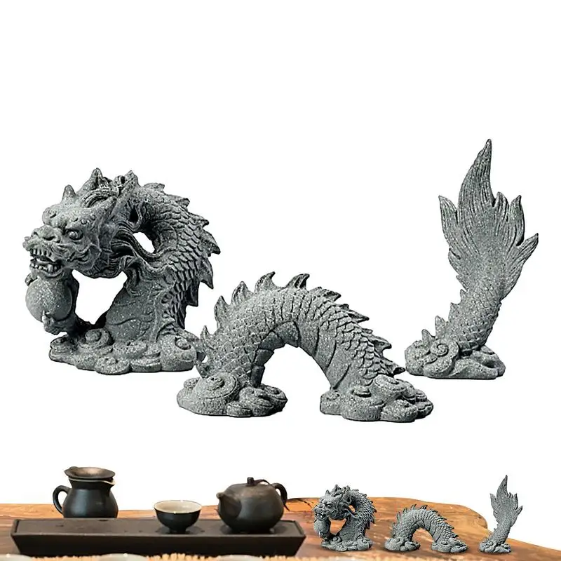 Dragon statue Dragon Shaped Tea Pets Animal Sculpture Dragon Statue Figurine for Wealth Lucky Ornaments for Home Decoration