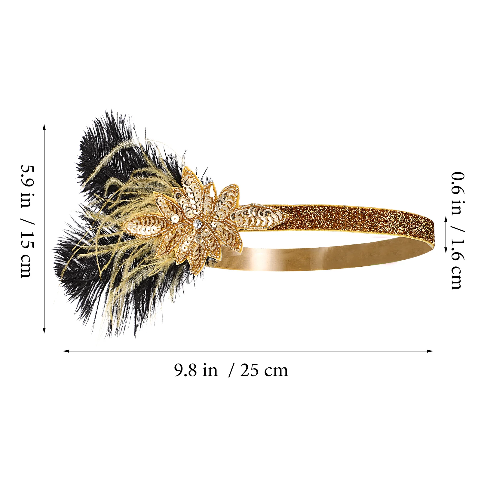 Hair Band Headdress For Cosplay Flash Plume Headpiece Decorate Flapper Costume Accessory Feather Vintage Bride Women Headband