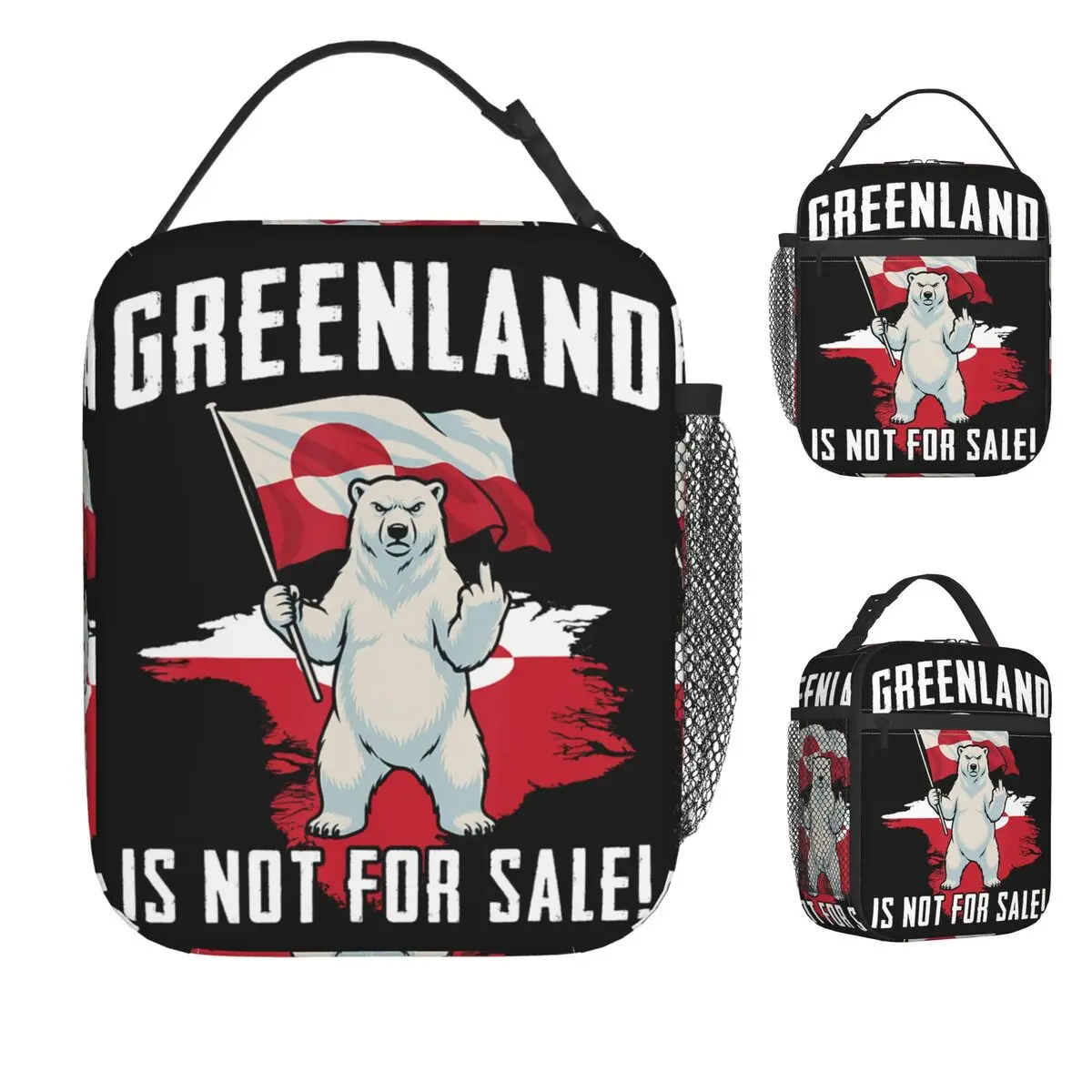 

Сумка для обеда «Гренландия не продается» с принтом «Люблю Гренландию», портативный ланч-бокс, пляжная сумка-холодильник, сумка-тоут из оксфордской ткани для еды, для отдыха