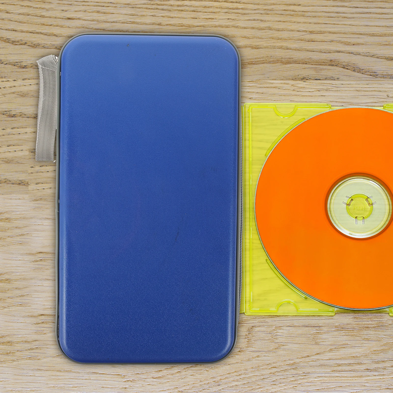 

80 Pieces CD Case Hard DVD ganizer Portable Car Travel Binder Blue Dustproof Lightweight Wallet