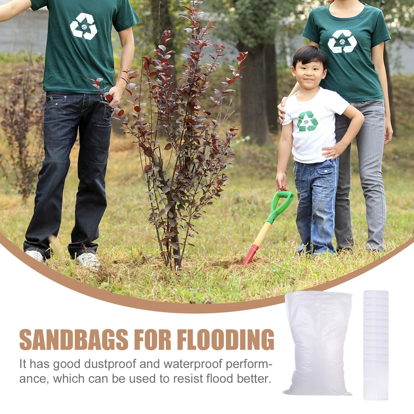 

16 Pcs Waterproof Woven Bag Sand Flood Bags Sandbags for Flooding Barrier Protection
