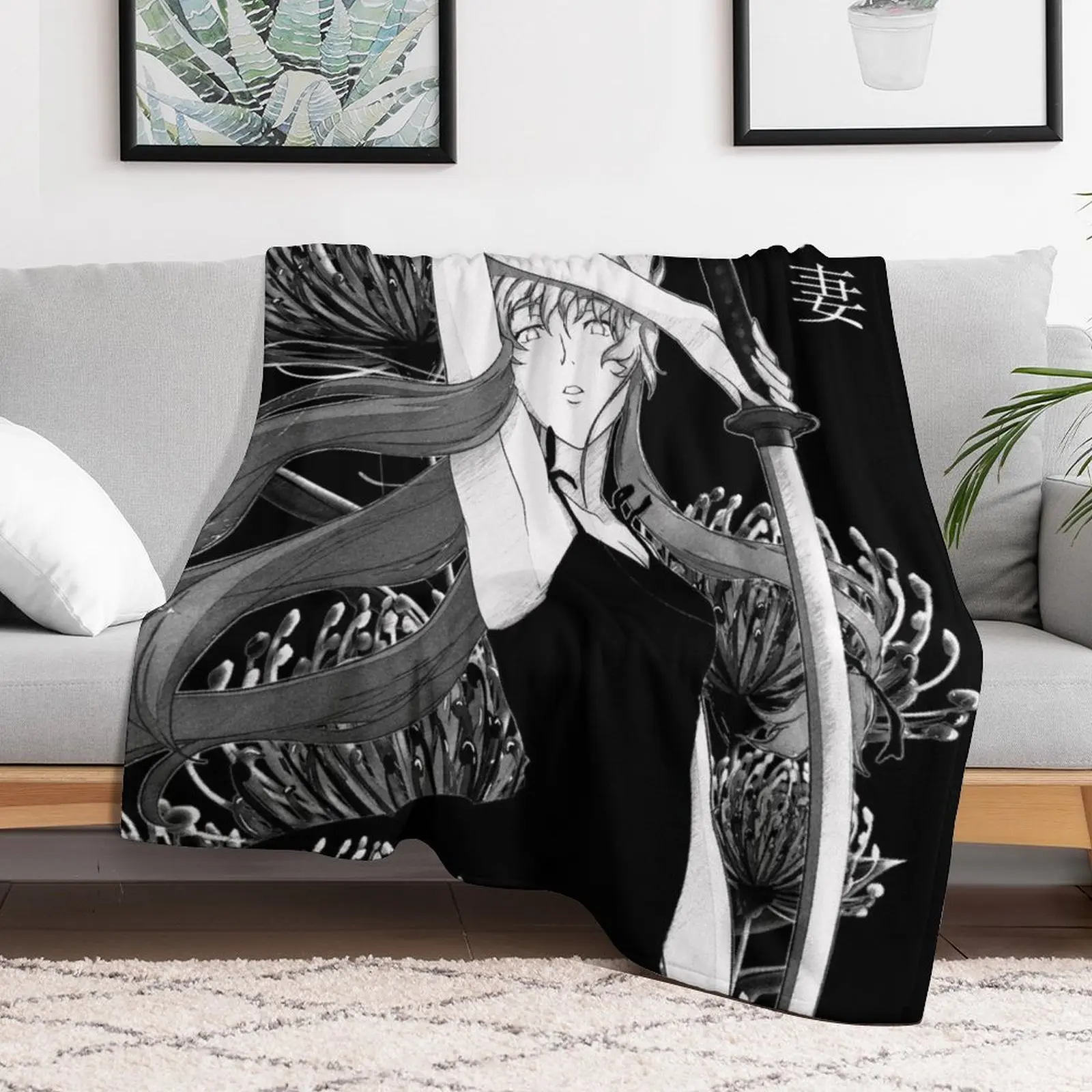 

Dark Bloom Yuno Throw Blanket Cute Retros Thermals For Travel Blankets