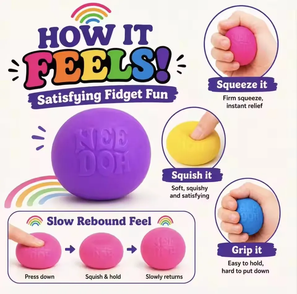 Schylling Nee Doh Nice Cube & Mini Cat &Six Color Round Sensory Pinch Blocks Stress Relief Puzzle Kids Souvenir Blind Box view 2