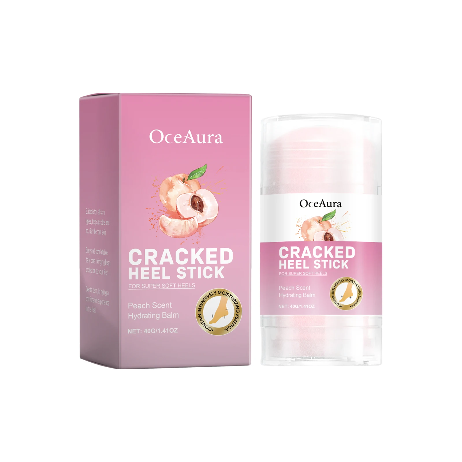 

Cracked Heel Stick – Intensive Repair Balm for Dry, Rough Feet – Peach Scented Foot Care Treatment – Super Soft Heels