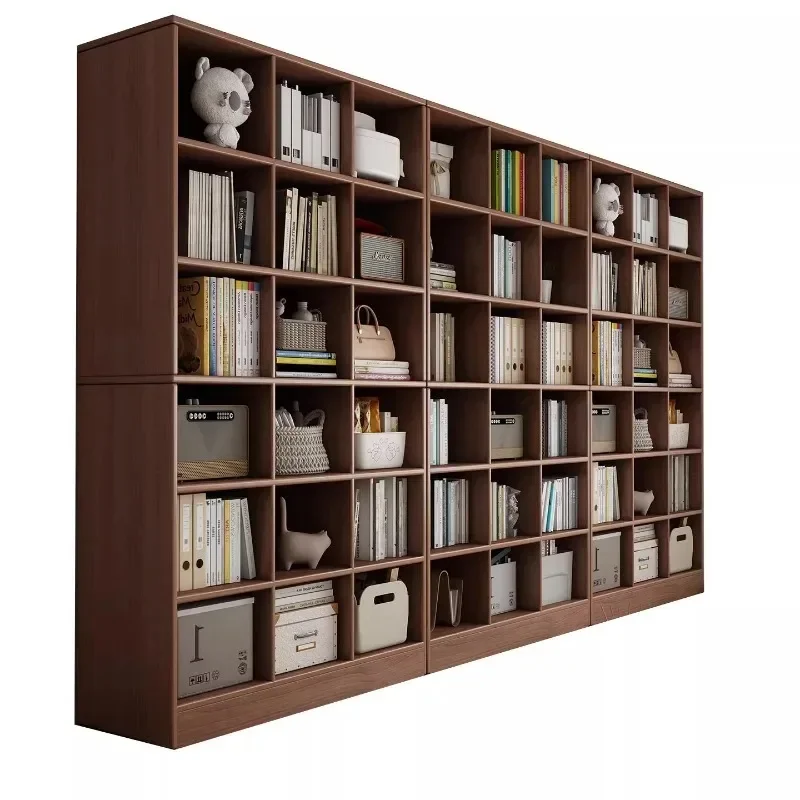 Cabinet storage grid bookcase integrated whole wall floor-to-ceiling multi-layer shelf wall display shelf living room