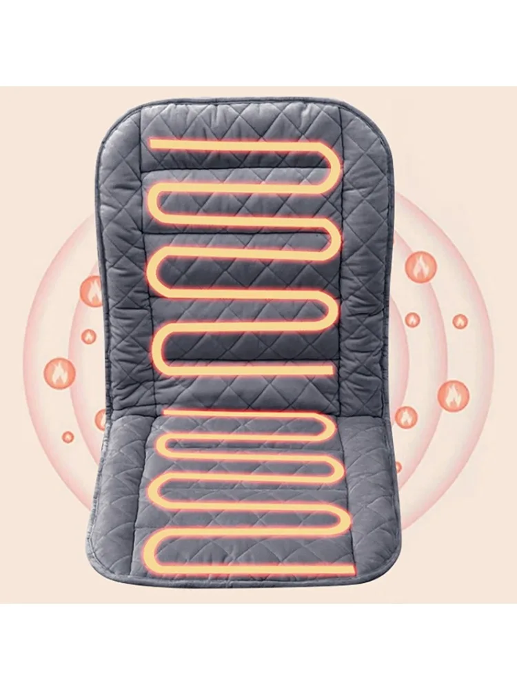 Office Seat Heating Pad Electric Heating Cushion Chair Backrest Integrated Thermostatic Mat 3 Gear Adjustable Temperature