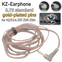 KZ Original Cable High-Purity Copper Twist Earphone Wire B/C pin With mic For KZ ZS3 ZS4 EDX ZSN ZST ASX EDX ZSX CA4 C12 C16 ZAX