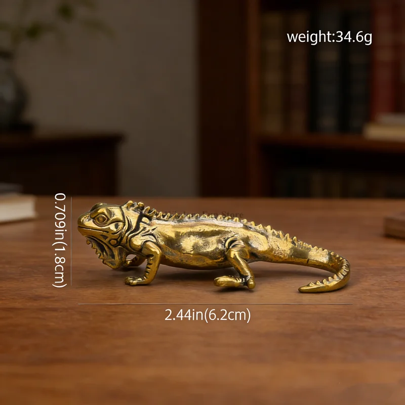 1pc Vintage Brass Lizard Deskt - Vintage Collectible Ornaments ulasan dan harga