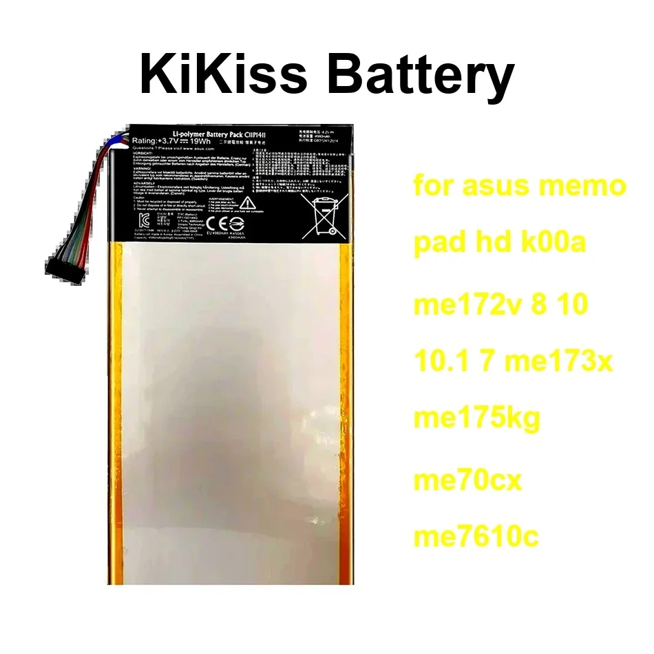

Аккумулятор для Asus Memo Pad HD K00a Me172v 8 10 10,1 7 Me173x Me175kg Me70cx Me7610c B11P1405 C11P1330 C11P1304 3090-6560Mah