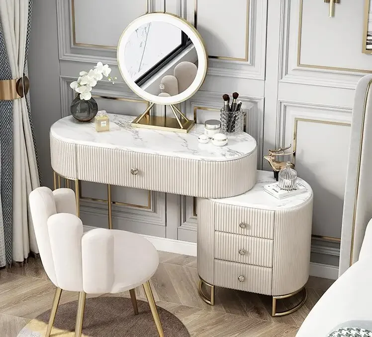 

Light luxury ins wind dressing table simple post-modern online celebrity women's bedroom small makeup table storage cabinet