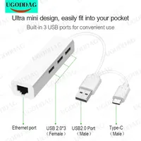 USB Ethernet Network LAN Card Adapter With Typc C USB-C USB 2.0 HUB to Ethernet RJ45 Lan RTL8152 For Macbook Air Pro 2018 Win 7