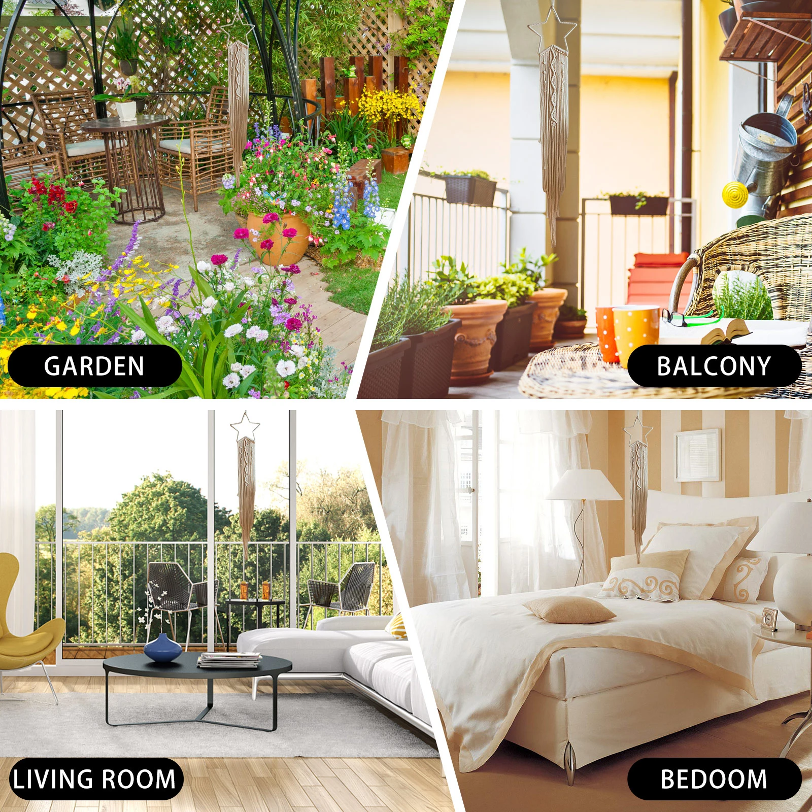 

4pcs Star Shaped Macrame Rings Dream Catcher Metal Hoops For Diy Craft Home Wedding Garden Decor Dreamcatcher Making Tool