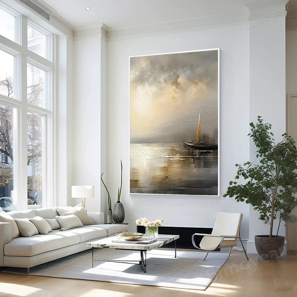 

100% Hand Painted Abstract Oil Painting Golden Wings pattern Wall Art Picture On Canvas Mural For Living Room Home Decor Paint