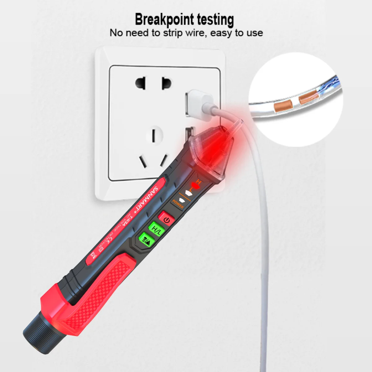 Non-contact Voltage Tester 12-1000V AC /DC Pen Circuit  Electric Indicator Wall Tool With Flashlight Buzzer