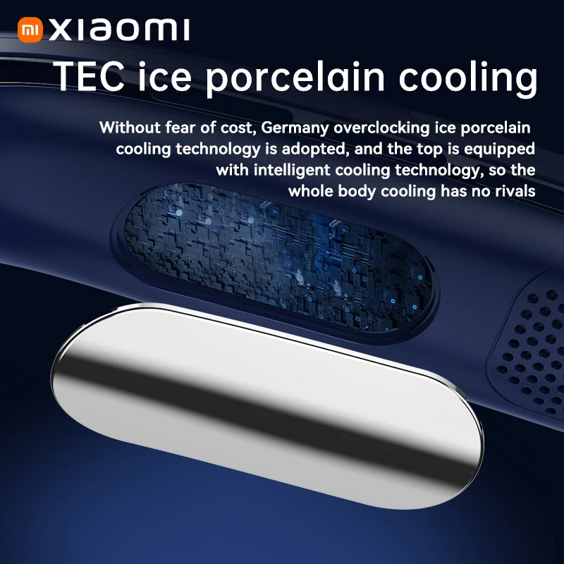 Xiaomi 8000mAh USB Hanging Neck Fan Portable Bladeless Mini Rechargeable Mute LED Digital Display Electric Fans Air Cooler Hot