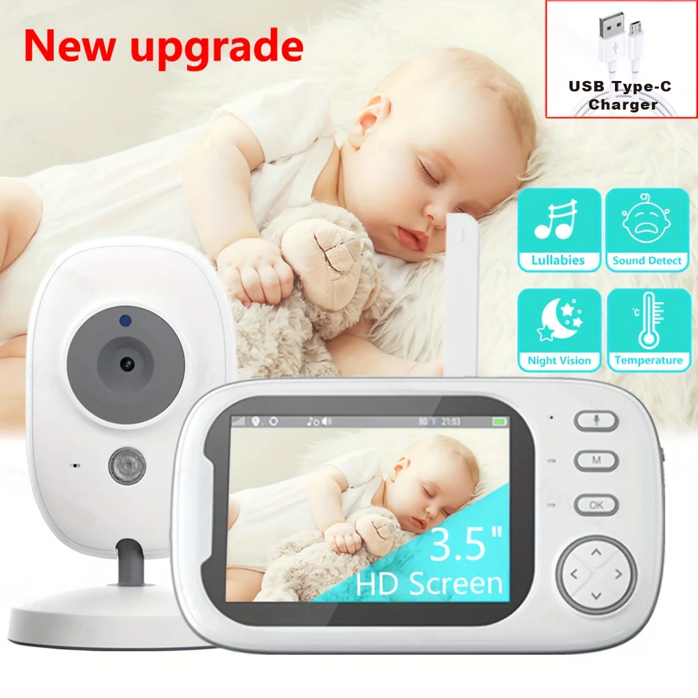 

LCD Monitor With High Resolution Camera, 3.5 inch Wireless Video Wireless Protection Detection Smart Nanny Cam Electronic Phone