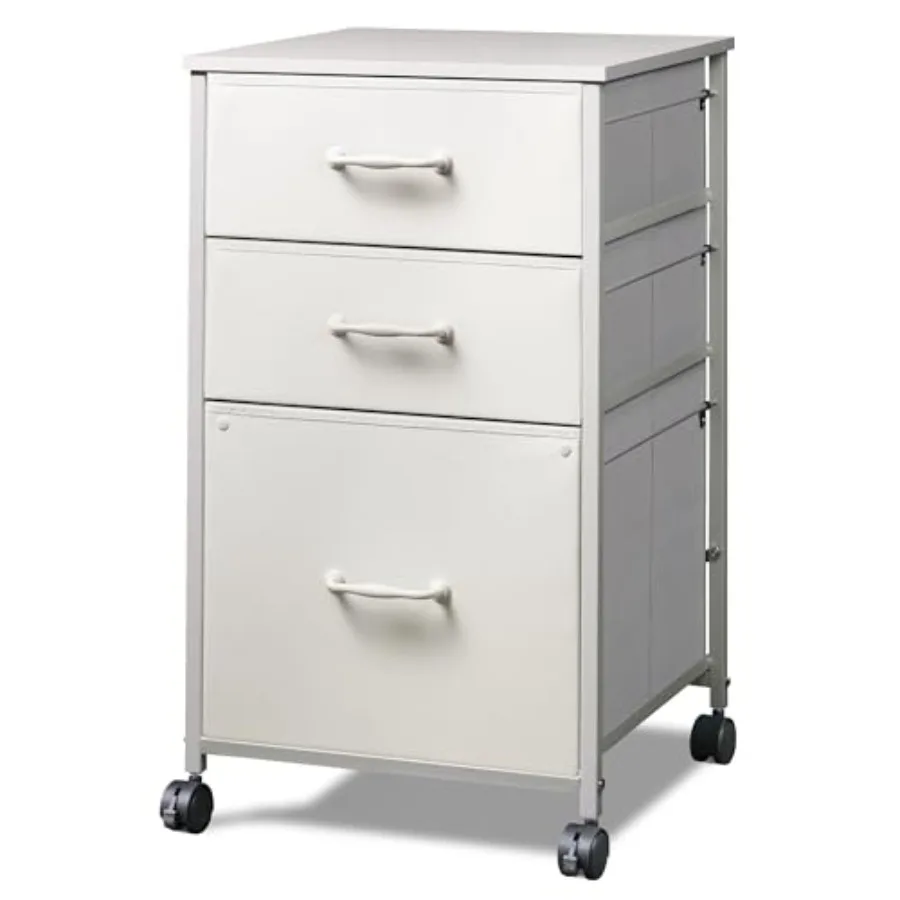 

Mobile File Cabinet, Rolling Printer Stand with 3 Drawers, Fabric Vertical Filing Cabinet fits A4 or Letter Size for Home Offic