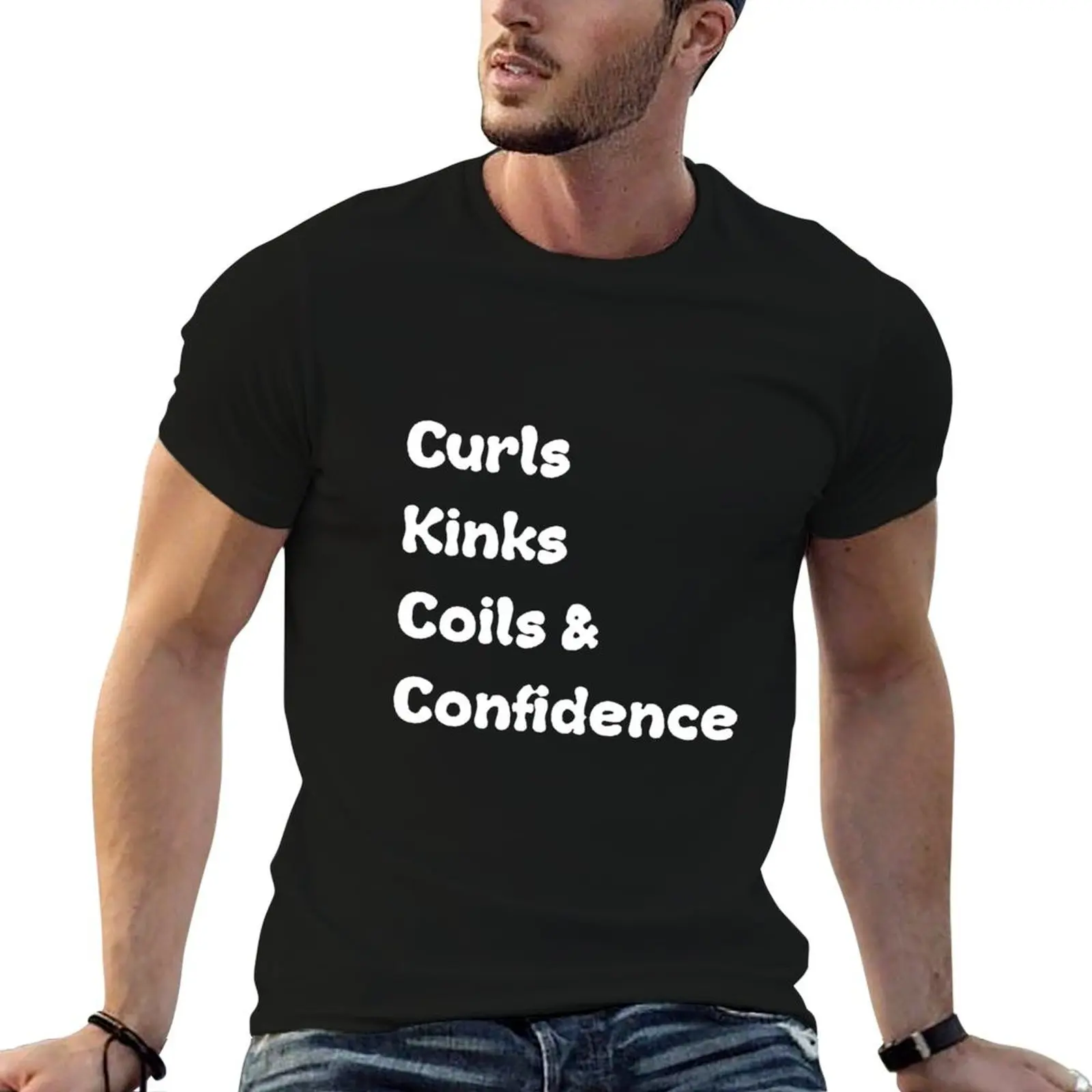 Lista de verificación refranes para camisas y peinado Kinks Curly man Curls anime Confidence for Coils camiseta