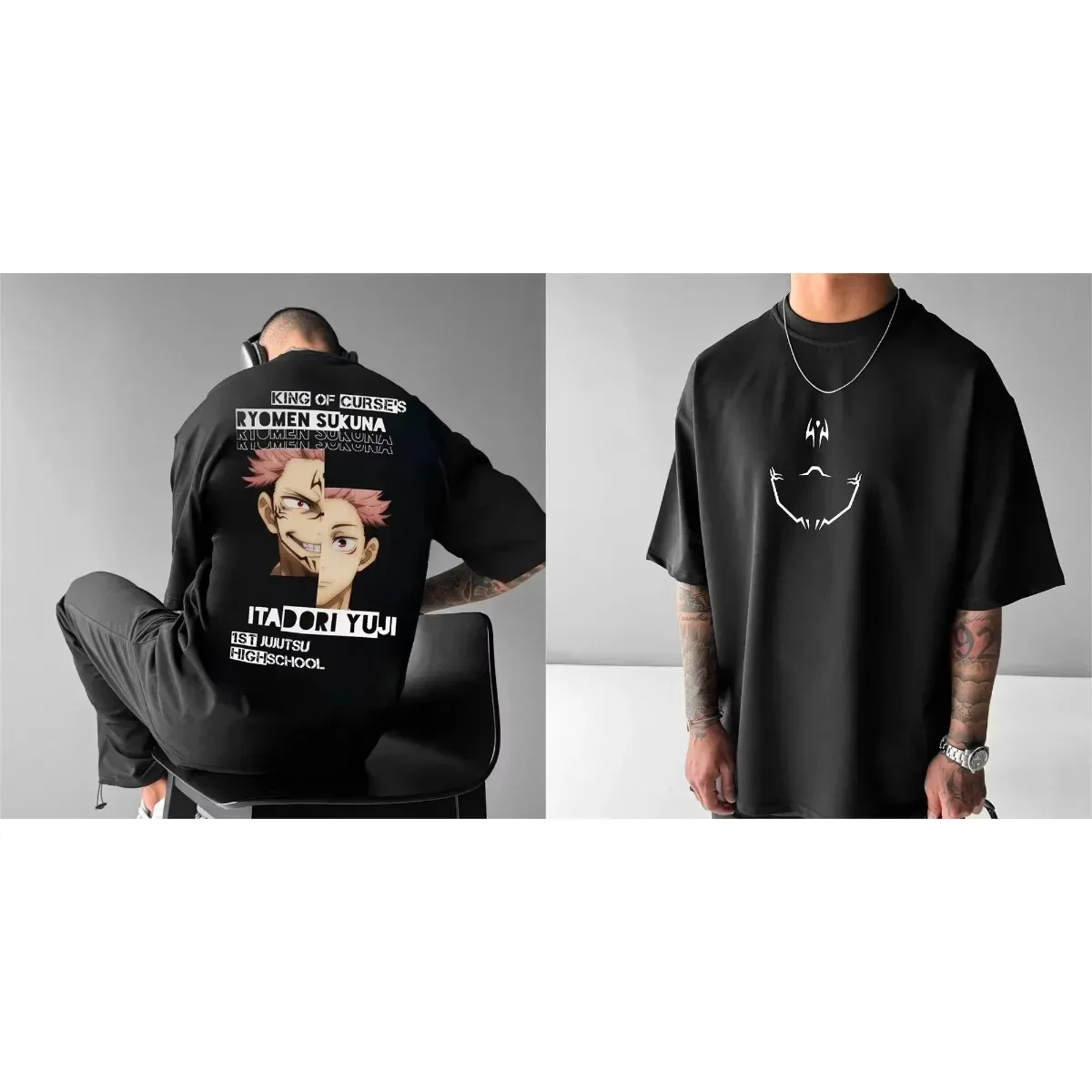 

Jujutsu Kaisen Sukuna Itadori Yuji Anime 2025 New Hot Men's T-shirt Summer Cotton Graphic Tee Streetwear Casual Tops Y2k Clothes