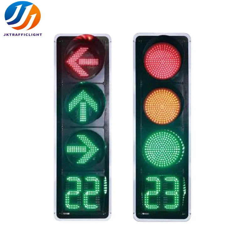 Full Screen Traffic Signal Light With Timer Waterproof Semaforo With Red Yellow Green Led For Traffic Management