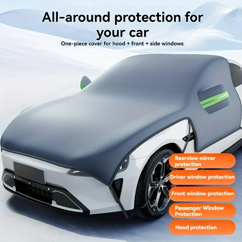 

Универсальный автомобильный чехол с удлиненным капюшоном - снежный чехол на лобовое стекло, защита от замерзания для всех транспортных средств, всесезонная новинка 2024 г.