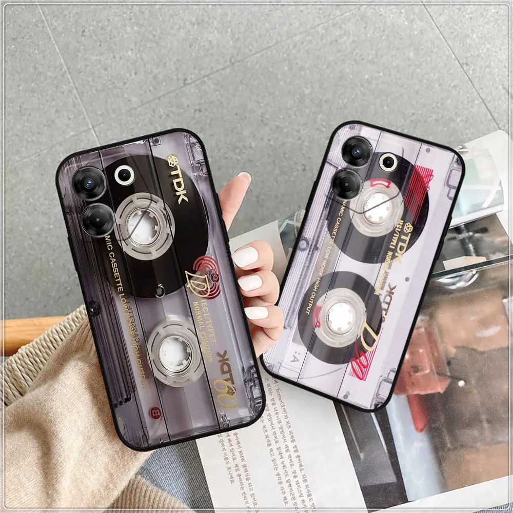 Magnetic Radio tape Cassette Phone Case For Infinix Tecno Camon 20 19 16 Pova 6 5 4 Neo 2 Smart 8 7 6 5 Zero 30 20 8 X Pro Cover