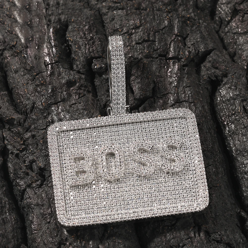 

UWIN Smaller Custom Nameplate Necklaces Full Iced Out Round Cubic Zircon Rectangle Name Personalized Fashion Hip Hop Jewelry