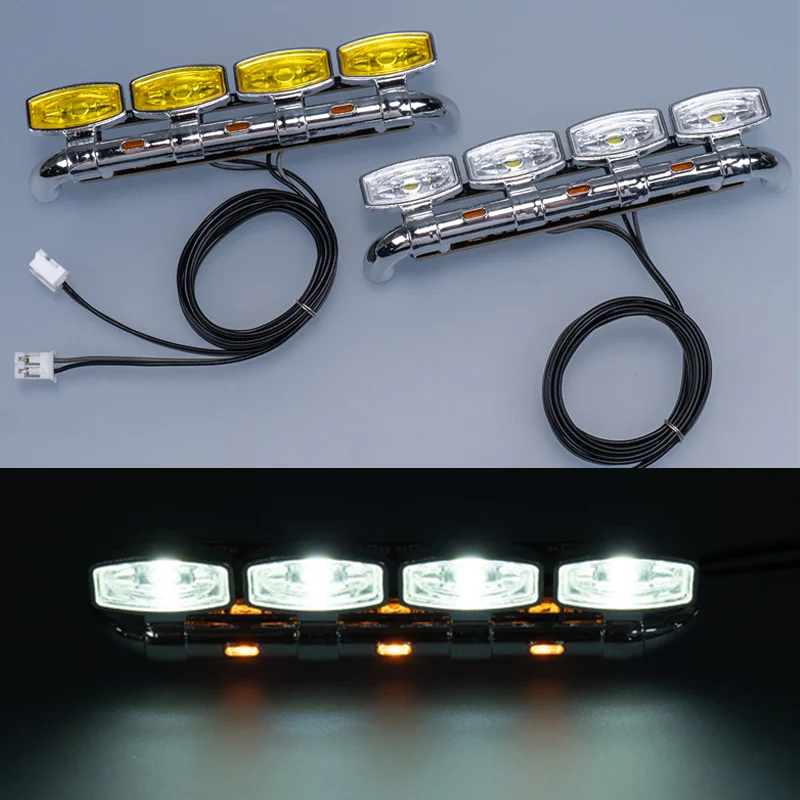 LED Simulation Front Bumper Spotlight for 1/14 Tamiya RC Truck Trailer Tipper Scania 770S Car Diy Parts